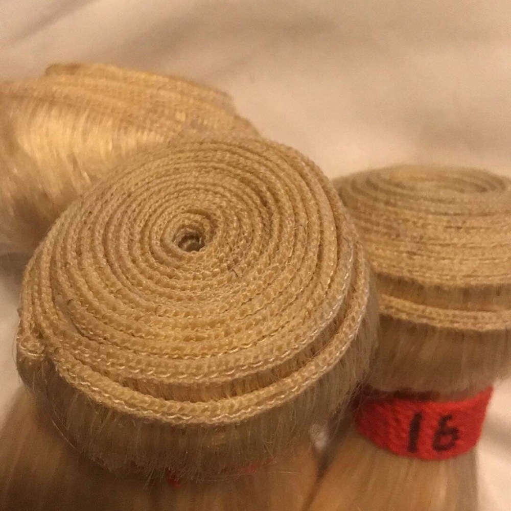 613 - 16" Straight human hair bundles .